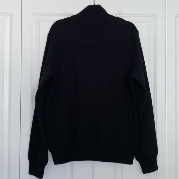 Faconnable Merino Wool Button Down High Neck Cardigan with Pockets Black Size M - Picture 3 of 12